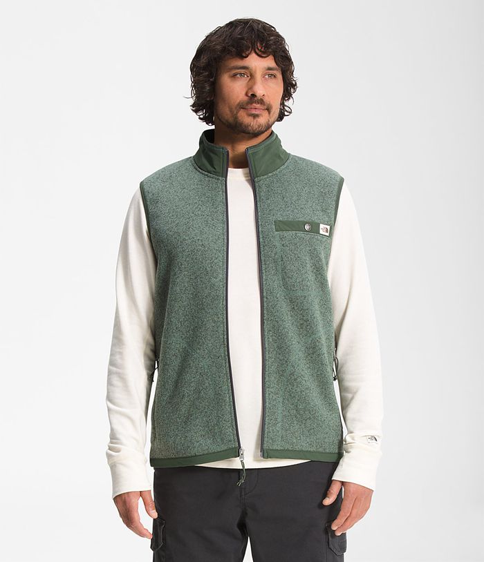 The North Face Mens Vests Gordon Lyons Fleece Full Zip 360MTDVJN - Green